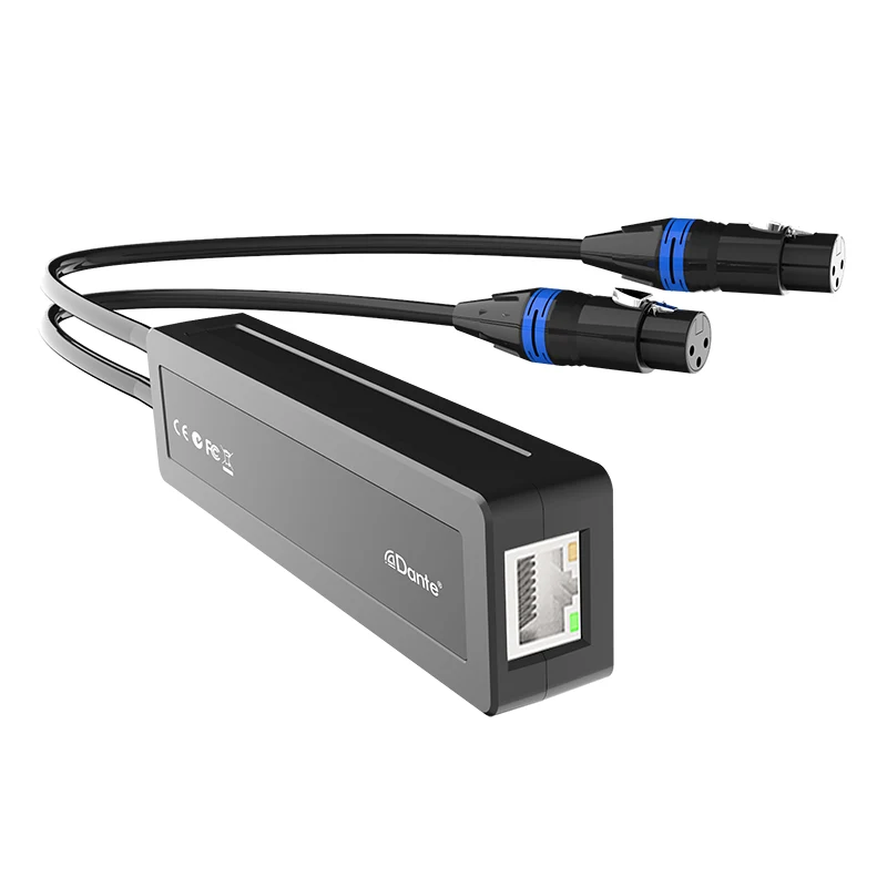 2 csatornás analóg bemeneti Dante adapter