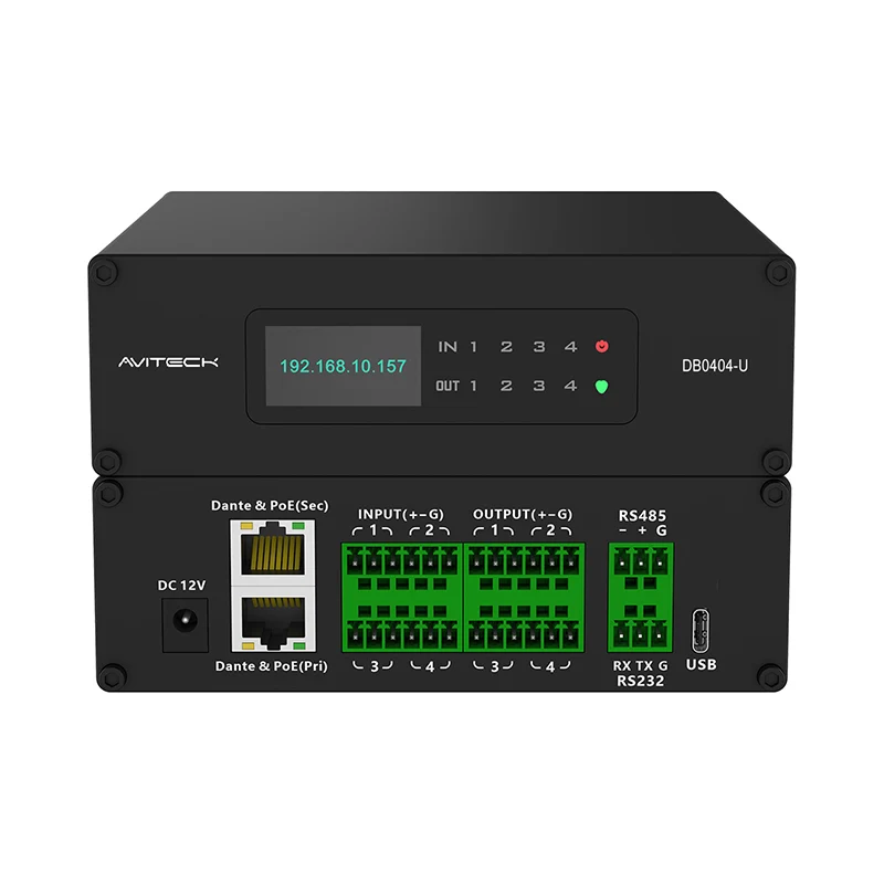 4 csatornás Dante DSP USB-vel