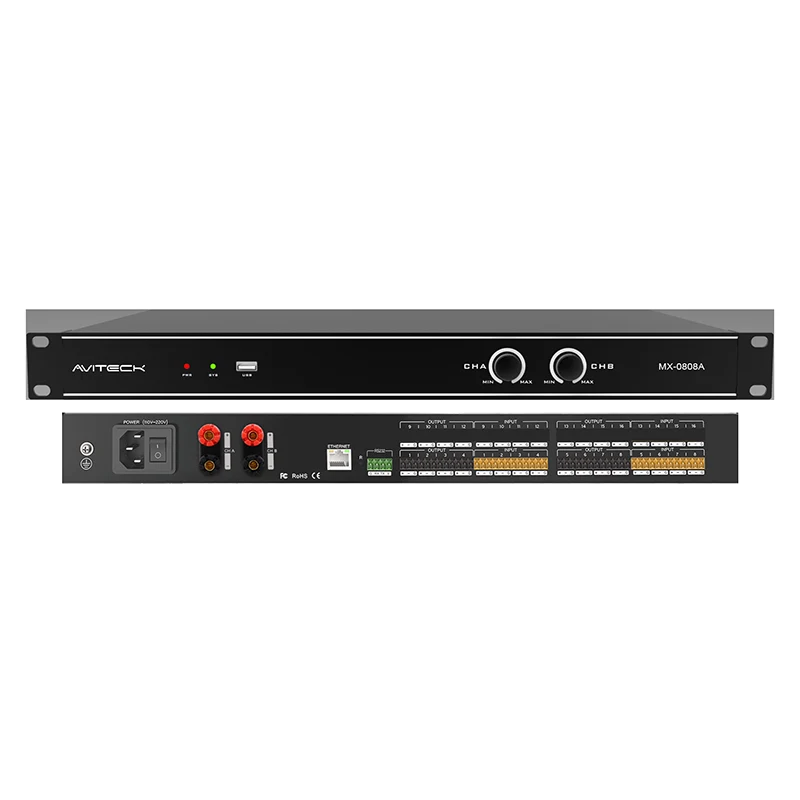 8 csatornás DSP 2x150 W-os erősítővel